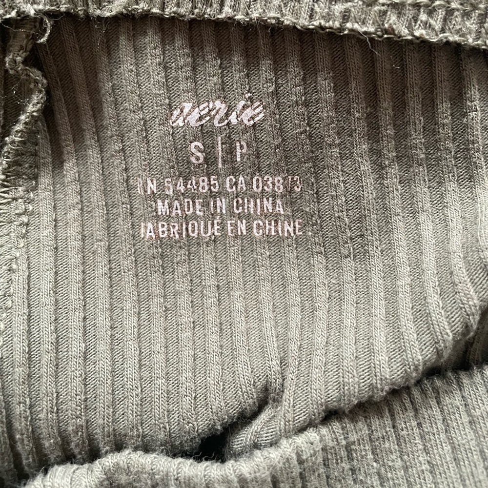 Bundle! Aerie Flare Ribbed Pants/Leggings, black/olive green, small short/petite - Picture 8 of 9
